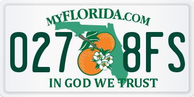 FL license plate 0278FS
