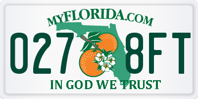 FL license plate 0278FT