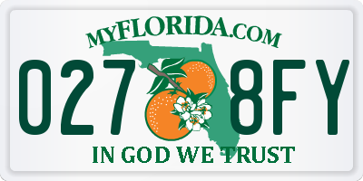 FL license plate 0278FY
