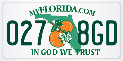 FL license plate 0278GD
