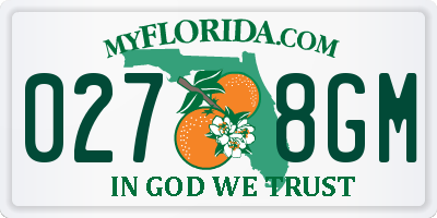 FL license plate 0278GM