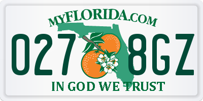 FL license plate 0278GZ