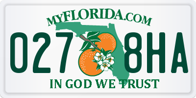 FL license plate 0278HA