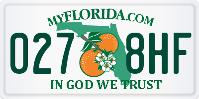 FL license plate 0278HF