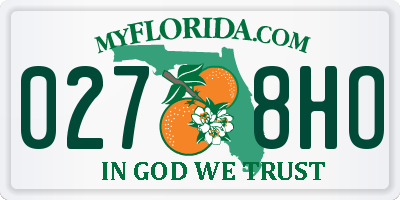 FL license plate 0278HO