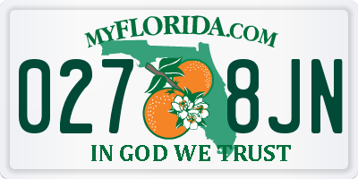 FL license plate 0278JN