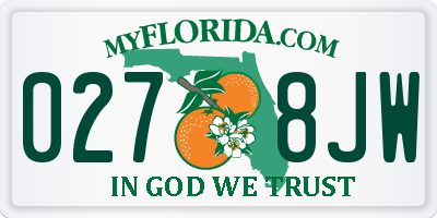 FL license plate 0278JW