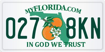 FL license plate 0278KN