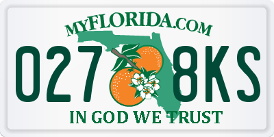 FL license plate 0278KS