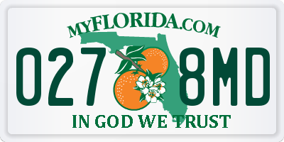 FL license plate 0278MD