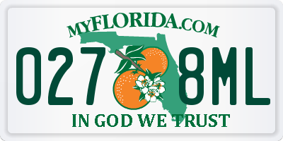 FL license plate 0278ML