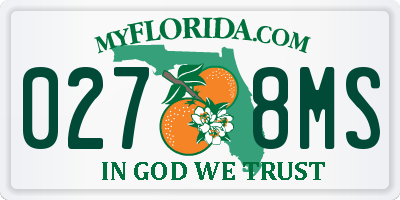 FL license plate 0278MS