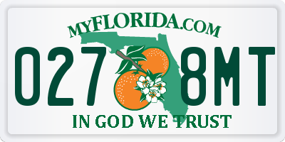 FL license plate 0278MT