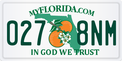 FL license plate 0278NM
