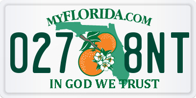 FL license plate 0278NT