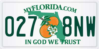 FL license plate 0278NW