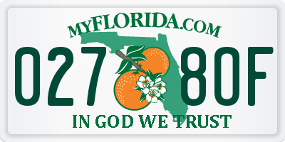 FL license plate 0278OF