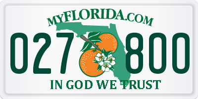 FL license plate 0278OO