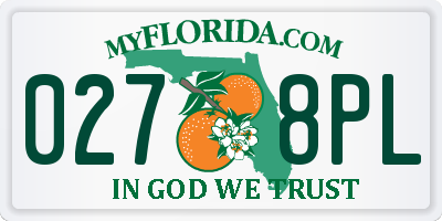 FL license plate 0278PL