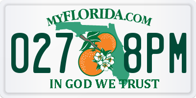 FL license plate 0278PM
