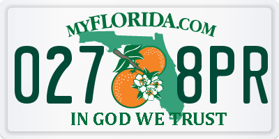 FL license plate 0278PR