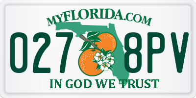 FL license plate 0278PV