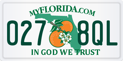 FL license plate 0278QL