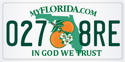 FL license plate 0278RE
