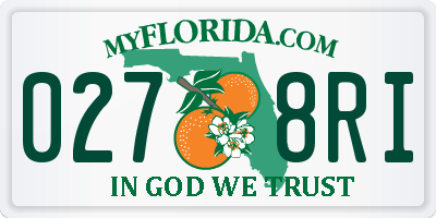 FL license plate 0278RI