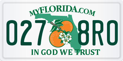 FL license plate 0278RO