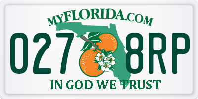 FL license plate 0278RP