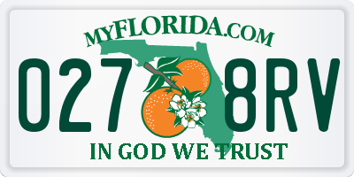 FL license plate 0278RV