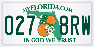 FL license plate 0278RW