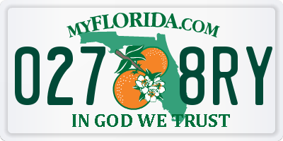 FL license plate 0278RY