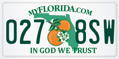 FL license plate 0278SW