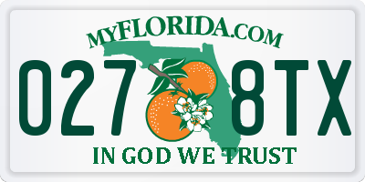 FL license plate 0278TX