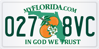 FL license plate 0278VC