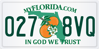 FL license plate 0278VQ