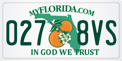 FL license plate 0278VS