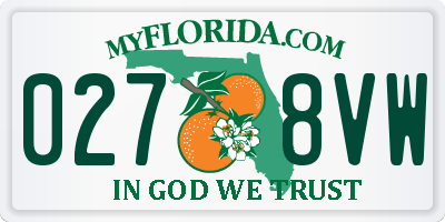 FL license plate 0278VW