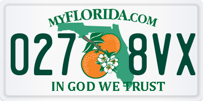 FL license plate 0278VX