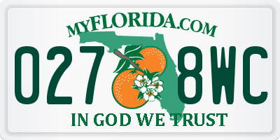 FL license plate 0278WC