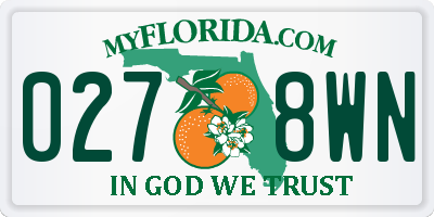 FL license plate 0278WN