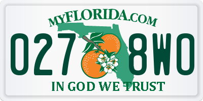 FL license plate 0278WO
