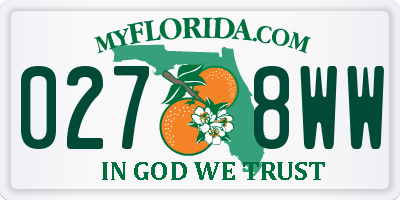 FL license plate 0278WW