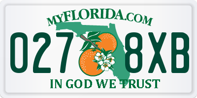 FL license plate 0278XB