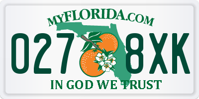FL license plate 0278XK