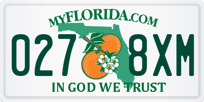 FL license plate 0278XM