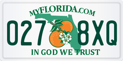 FL license plate 0278XQ