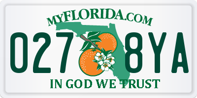FL license plate 0278YA